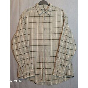 Banana Republic Flannel Shirt Mens Large Outdoors Brown Tan